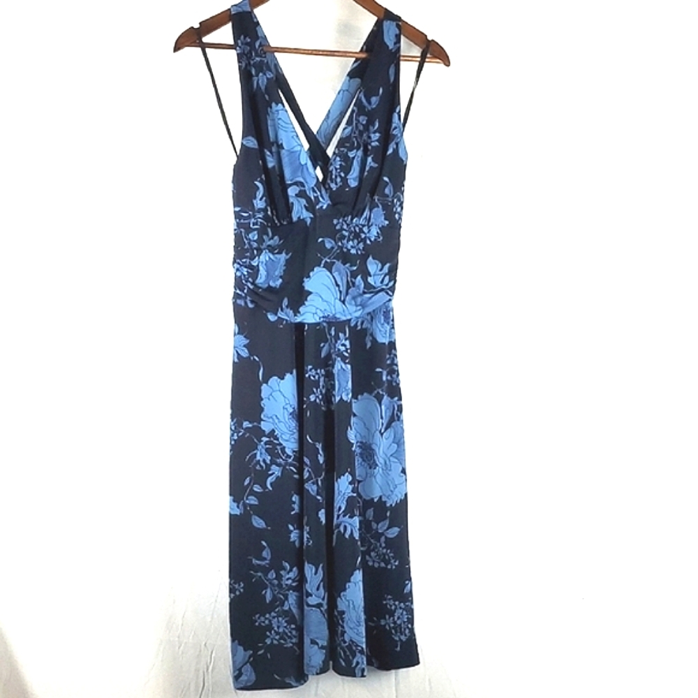 Y2K Fairycore Blue Floral Midi Dress